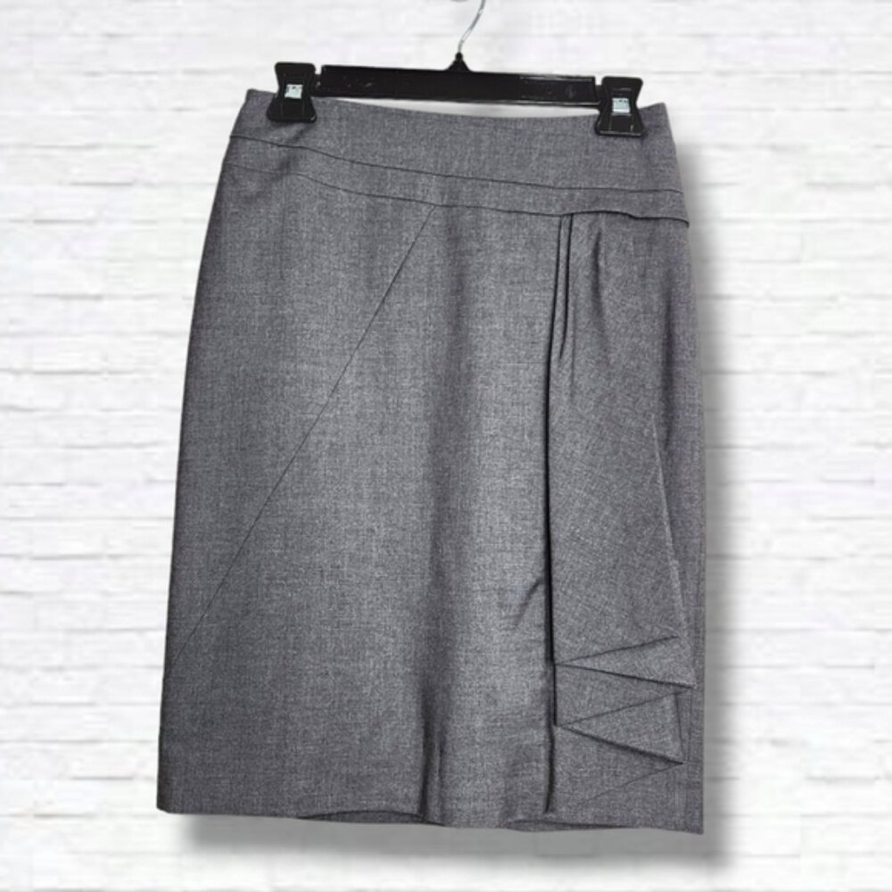Esprit Dark Grey Asymmetrical Pleated Pencil Skirt Size S